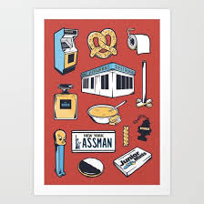 Seinfeld Tattoo Flash Poster George Costanza Cosmo Kramer Art Print Seinfeld Tattoo George Costanza Seinfeld