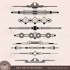 Art Deco Header Clip Art Header Accent Clipart Art Deco Etsy Art Deco Borders Art Deco Design Art Deco Tattoo