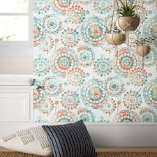 Fine white oriental styled unlike most peel and stick wallpapers printed on a vinyl material, york's peel and stick wallpaper is. Mistana Destiney Bohemian 16 5 L X 20 5 W Floral And Botanical Peel And Stick Wallpaper Roll Reviews Wayfair