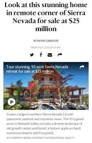 Look At This Stunning Home In Remote Corner Of Sierra Nevada For Sale At 25 Million In 2020 Sierra Nevada Sierra Nevada