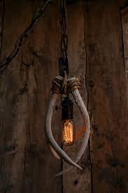 Antler Pendant Light Rope Light Hanging Light Ceiling Light Antler Cabin Decor Hunting Decor Antler Lights