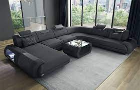 Stoff Wohnlandschaft Rimini Xxl Ecksofas U Formiges Sofa U Couch