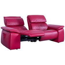 Himolla Designer Sofa Red Two Seat Couch Germany Electric Recliner Sofa Design Red Sofa Electric Recliners