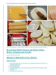 Makanan ini dibuat menggunakan mesin egg roll otomatis. Resep Egg Roll Chicken Ala Hoka