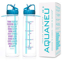 Water Bottle With Time Marker By The Hour W Straw