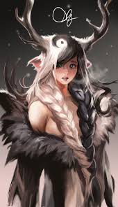 Yin Yang Elk Girl By Dillongoo D96agdi Png 679 1177 Anime Fantasy Sakimichan Art Deer Girl