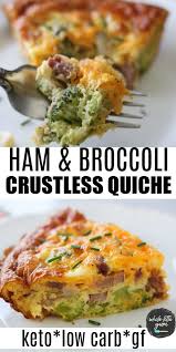 Broccoli Ham Keto Quiche Recipe Crustless Recipe In 2020 Quiche Recipes Crustless Breakfast Quiche Recipes Quiche Recipes