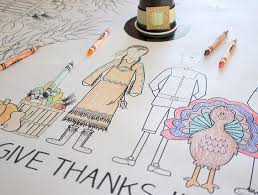 Free printable coloring pages for kids! Thanksgiving Coloring Tablecloth The Crafting Chicks