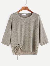 camiseta bajo con cordon kaki ropa ropa de moda ropa joven