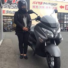 愛車自慢エントリーno13 バーグマン200 tm様 待望の女性ライダー登場 通勤用にビックスクーターをチョイスして頂きました ビックスクーターに乗りたい との思いからバーグマンを気に入って頂けました 原付からの初軽2輪で当店をお選びください