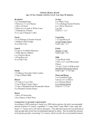 The 24/48 hours recall method is a retrospective method. 24 Hour Dietary Recall Vegetables Meat