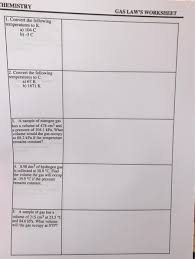 If 22.5 l of nitrogen at 748 mm hg are compressed to 725 mm hg 2. Solved Chemistry Gas Law S Worksheet 1 Convert The Follo Chegg Com