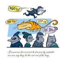 English Idioms Illustrated To Let The Cat Out Of The Bag English Idioms Idioms Illustration