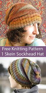 Free Knitting Pattern For 1 Skein Sockhead Slouch Hat For Sock Yarn Hat Knitting Patterns Sock Yarn Hat Knit Beanie Pattern