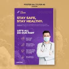 Free Psd Stay Safe And Healthy Covid 19 Poster Template
