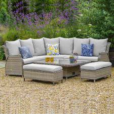 Get great deals on solid wood with adjustable height tables. Lyon 10 Person Outdoor Corner Sofa Adjustable Table Footstools 2 Set Natural Meubles