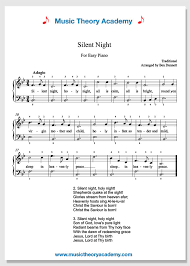 Silent night jazz piano accompaniment: Silent Night Music Theory Academy Easy Piano Sheet Music Download