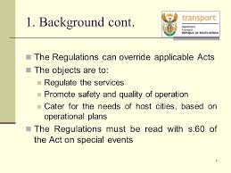 An act of law relating to railways and for other matters. National Land Transport Act Regulations On Public Transport For The 2010 Fifa World Cup 16 March Ppt Download