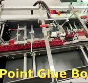 Box1 folder gluer machine for Boxes, Wallet, tape all by 1 machine for  small quantity run.