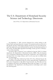21 The U S Department Of Homeland Security Science And