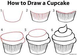 How To Draw A Cupcake Step By Step Jpg 750 538 Cupcake Drawing Drawing Tutorial Easy Drawings