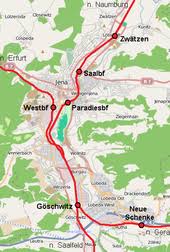 There are normally 15 trains per day travelling from leipzig halle airport to jena paradies and tickets for this journey start from €16.50 when you book in advance. Bahnhof Jena Paradies Wikipedia