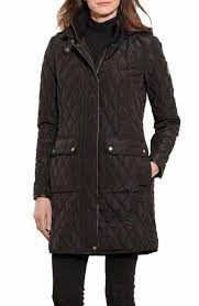 Lauren Ralph Lauren Diamond Quilted Coat With Faux Leather Trim Regular Petite Quilted Coat Quilted Coat Women Anorak