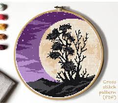 Cross stitch chart this is a paper cross stitch chart only. Moon Modern Cross Stitch Pattern Nature Easy Counted Cross Etsy Modern Cross Stitch Modern Cross Stitch Patterns Cross Stitch