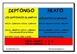 Resultat d'imatges de diptongos e hiatos