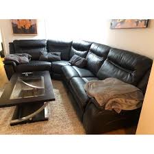 Living room, bedroom, dining room, patio and garden, kitchen Bob S Avenger Black 5 Piece Power Reclining Sectional Sofa Aptdeco
