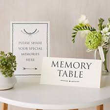 Amazon Com Angel Dove Set Of 2 Card Signs Memory Table Please Share Your Special Memories Here In Ivory In 2020 Celebration Of Life Memory Table Memory Tree