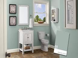 The Design Of A Small Bathroom Is Very Gentle With Blue Small Bathroom Colors Small Bathroom Paint Small Bathroom Colors Bathroom Wall Colors