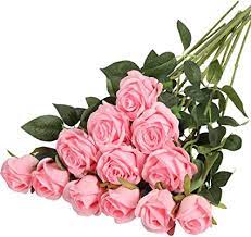 Maybe you would like to learn more about one of these? Hawesome 12pcs Artificial Roses Fake Flowers Single Long Stem Blooms With Rose Buds Wedding Decoration Bridal Bouquet Decorative Flower Arrangement Home Decoration Party Centerpieces In Pink Amazon Co Uk Home Kitchen