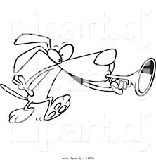 Beach, sun and coconut trees 46. Vector Of Cartoon Dog Playing A Horn Coloring Page Outline By Toonaday 14209