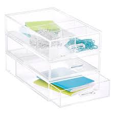 We love the clear drawer front that allows you to identify the item you need without opening the drawers. Acrylic Accessory Drawers The Container Store