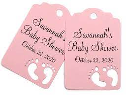 Adorn each favor with baby shower favor tags from zazzle! Amazon Com Personalized Light Pink Baby Shower Tags Baby Girl Shower Favor Tags 20pc Handmade