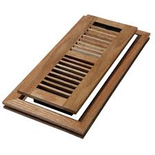 Decor Grates 4 In X 10 In Wood Natural Oak Louvered Design Flush Mount Floor Register Wlf410 N The Home Depot