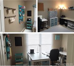 Add wall storage to take advantage of every inch of space. Home Office Craft Room Makeover Plans My Homier Home