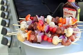 grilled teriyaki barbecue pork shish