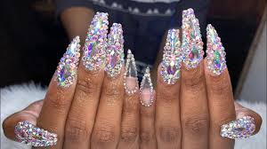 A wide variety of acrylic nails color options are available to you Acrylic Nails Tutorial Prom Nails Bling Prom Nails Youtube