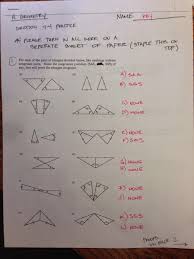 If they are similar, state which postulate or theorem. Geometry Unit 4 Congruent Triangles Quiz 4 1 Answer Key Geometry Curriculum With Activities