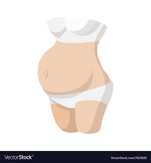 Pregnant belly cartoon