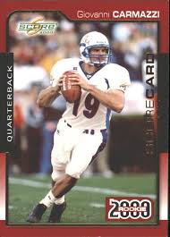 Giovanni carmazzi played for a few more years between the cfl and nfl's failed europa league before injuring his arm and retiring from football altogether. 2000 Score Scorecard 300 Giovanni Carmazzi 2000 Nm Mt
