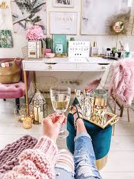 Happy New Year 2019 Interior Office Buro Girly Fashionhippieloves Happy Work Office Decor Decoration In 2020 Home Office Design Home Office Decor Home Office Space