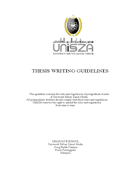 Universiti sultan zainal abidin terengganu , malezya eyaletinde bulunan 18. Unisza Thesis Writing Guidelines Thesis Litre