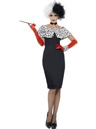 Über 80% neue produkte zum festpreis; Damen Cruella De Vil Kostum Disney Film 101 Dalmations Kostum Outfit Ebay