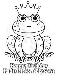 Personalized Printable Princess Frog Birthday Party Favor Etsy Princess Coloring Pages Princess Printables Frog Birthday Party