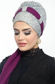 Aise Tesettur Gumus Gold Simli Fularli Abiye Bone 1 2020 Siyah Sal Ekoseli Sal