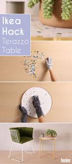 Create A Terrazzo Table With This Clever Ikea Hack Hunker Ikea Hack Diy Furniture On A Budget Ikea Tray Table
