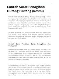 50 000 000 lima puluh juta kepada bapak ibu itil yang merupakan uang pinjaman dari pihak pertama berdasarkan surat perjanjian hutang piutang tgl 3 oktober 2011. Contoh Surat Penagihan Hutang Kepada Perorangan Aneka Macam Contoh